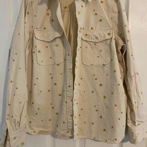 J. Crew Cream Jacket with Gold Stars